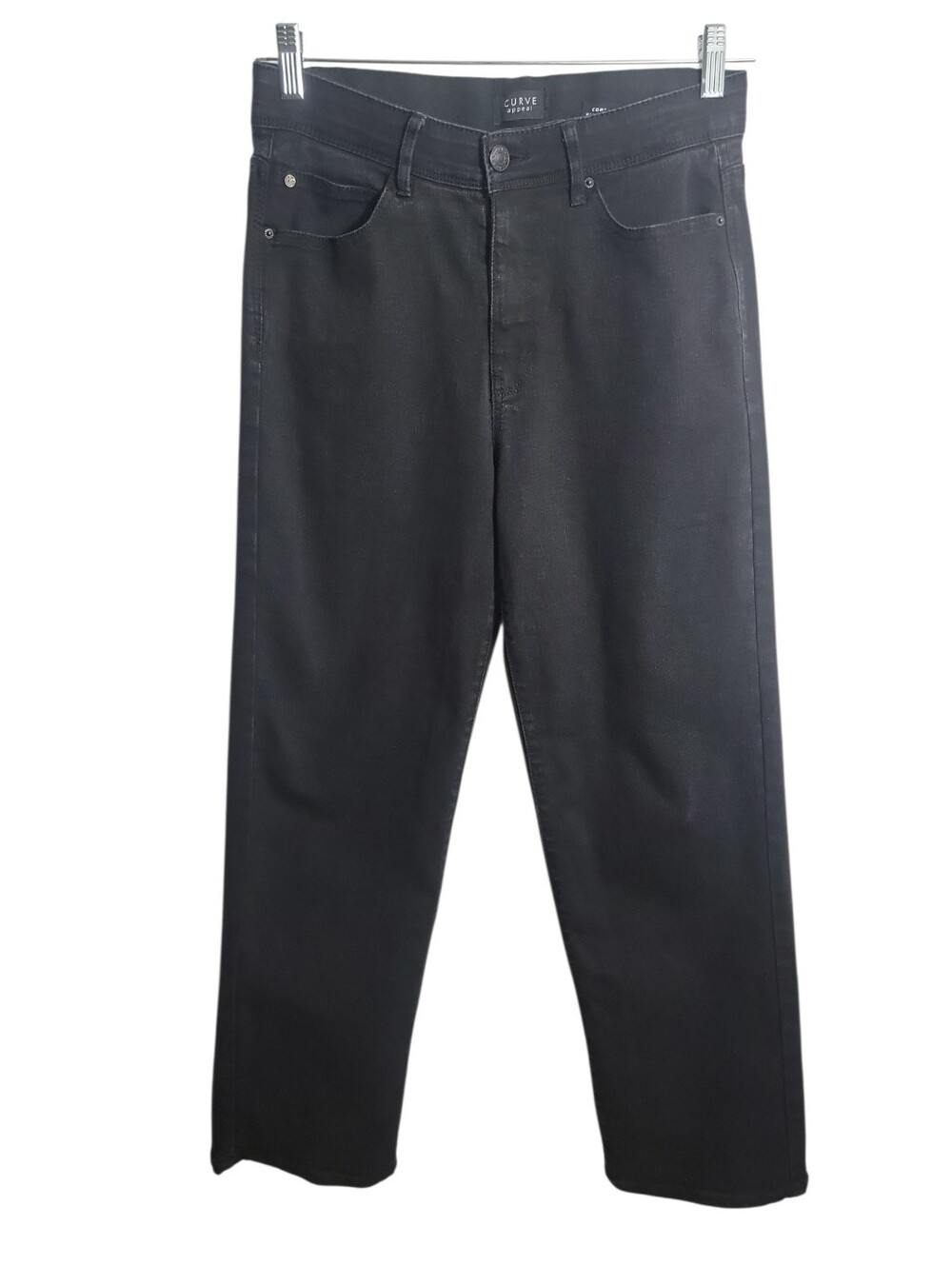 Curve Apoeal women's black high waist straight leg jeans size 8 stretch